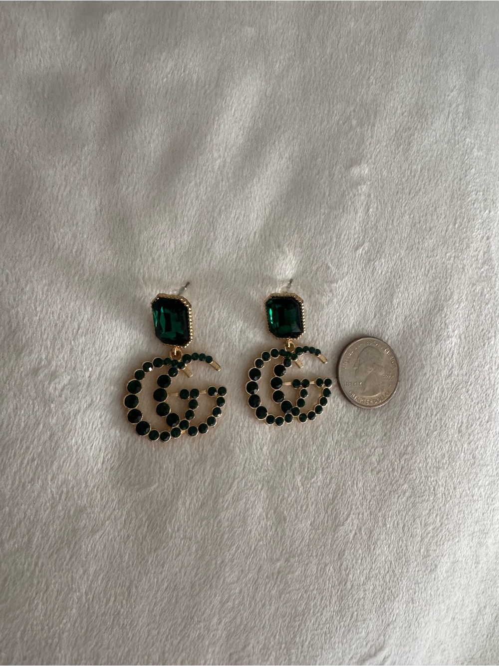 Emerald GG Drop Earrings - Picture 8 of 10